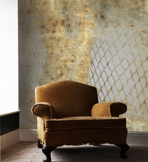Luxusní vliesová tapeta „Gold nets” z kolekce Beton story