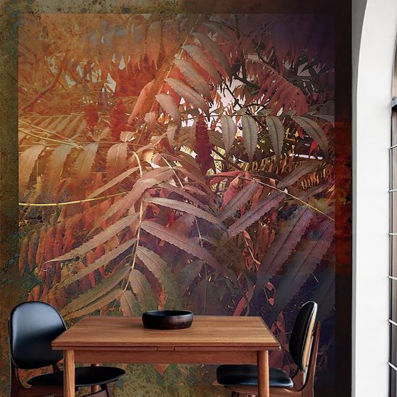 	 Luxusní vliesová tapeta „Colorful plant“ z kolekce Beton story