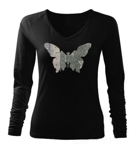 Luxusní dámské tričko s potiskem ,,Motýl z New Yorku,,