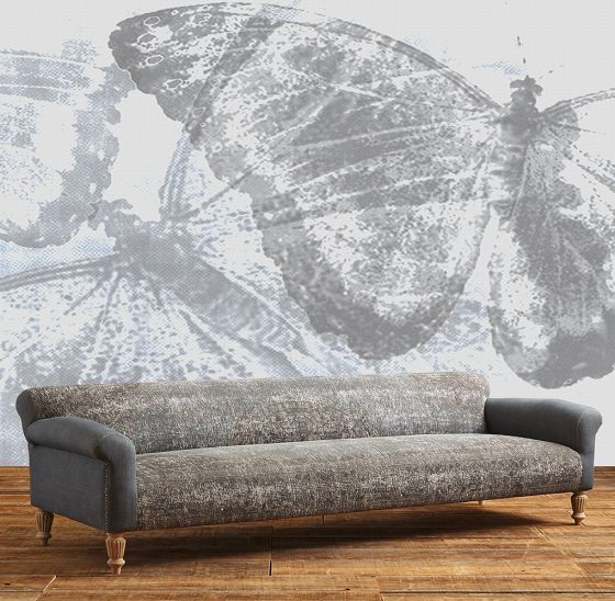 Luxusní vliesová tapeta „Gray butterflies”
